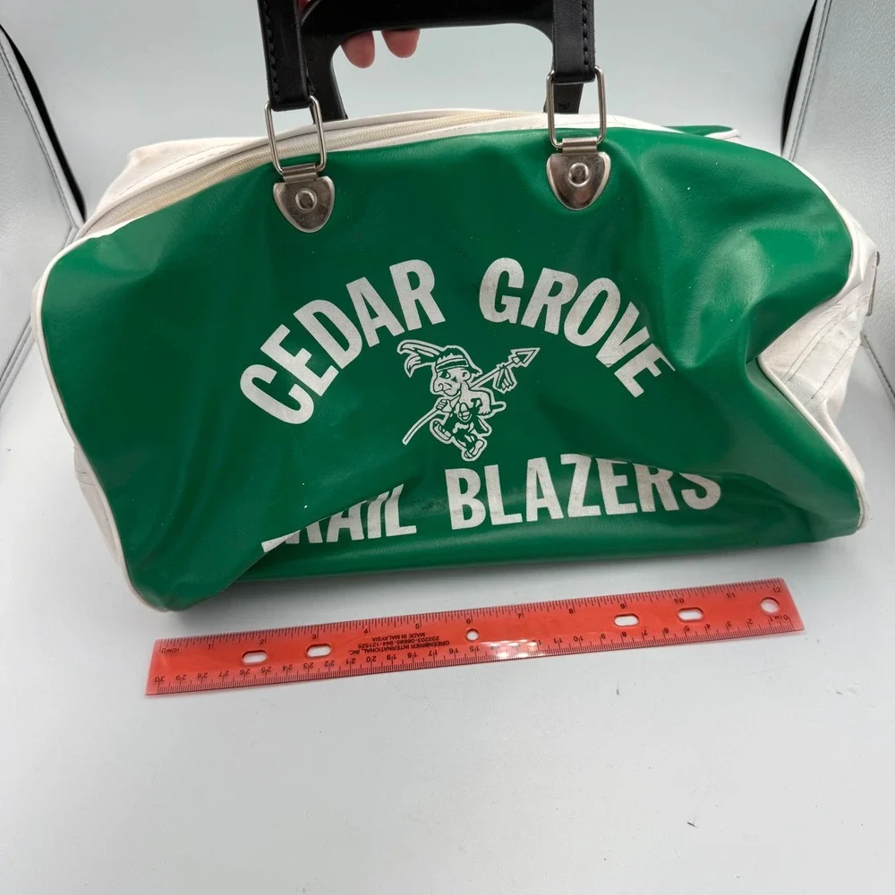 Vintage TN Sport Cedar Grove Trail Blazers Duffel Bag Green White Made in USA